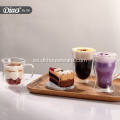 Taza de cristal de té de doble pared personalizada con asa